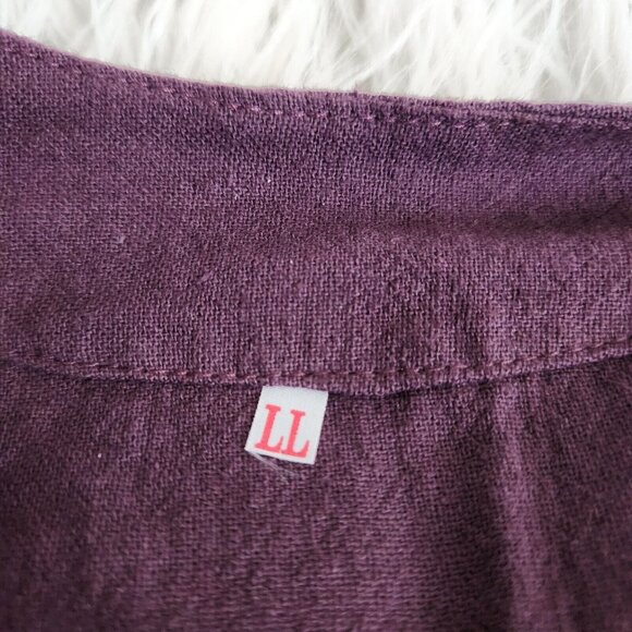 Asian Art to Wear Woven Jacket Women's Large Embroidery Purple Wooden Button - Picture 6 of 12